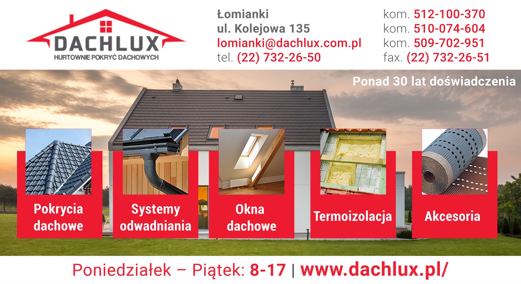 DACHLUX BETA SPÓŁKA Z OGRANICZONĄ ODPOWIEDZIALNOŚCIĄ - Dachówki i blachodachówki ŁOMIANKI Dachówki i blachodachówki ŁOMIANKI